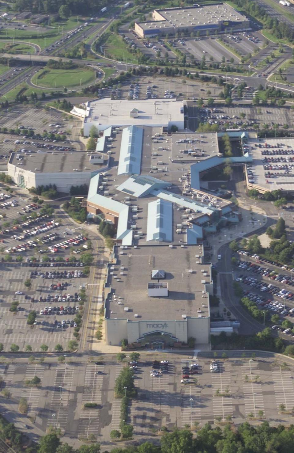 An aerial view of the Bridgewater Commons in 2002.