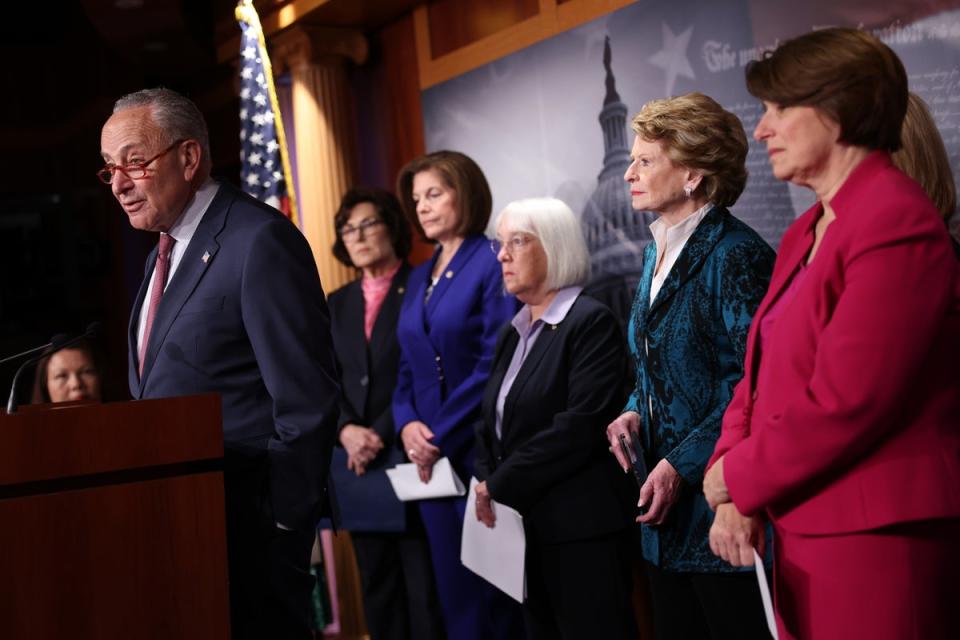 Democratic senators mark the one-year anniversary of the Dobbs decision with a slate of abortion rights proposals. (Getty Images)