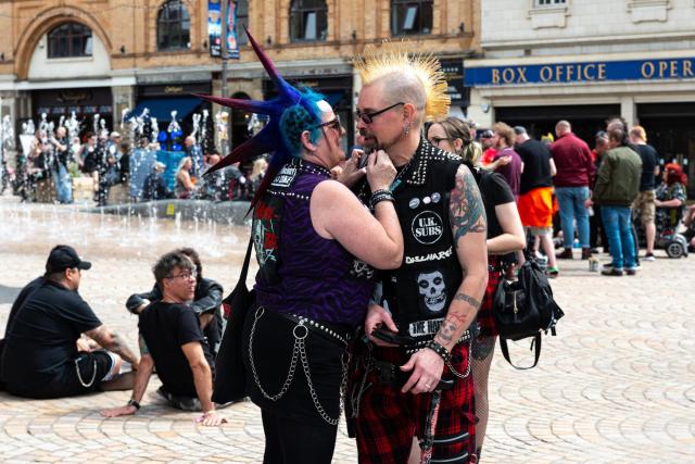 Tartan pants or trousers at the Punk Rebellion Festival in Blackpool. At  the beginning of August, Blackpool's Winter Gardens plays host to a massive  line up of punk bands for the 21st