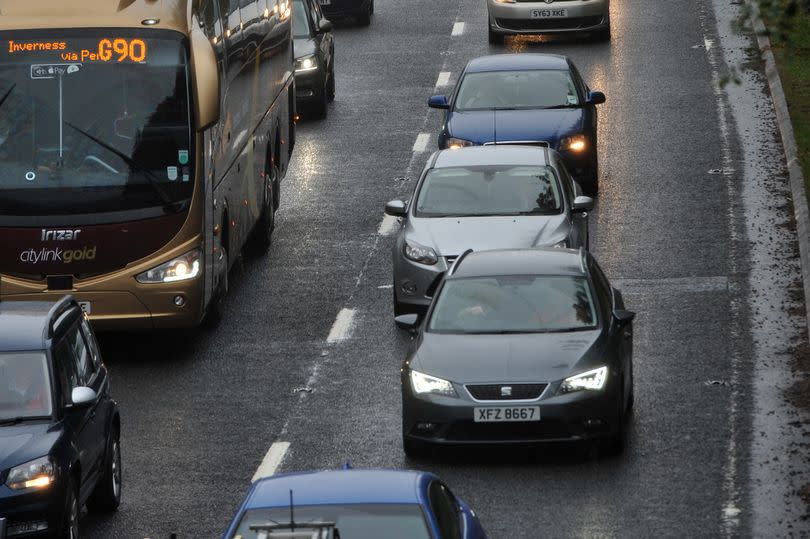 Generic image of a long queue of traffic on A9 near Perth