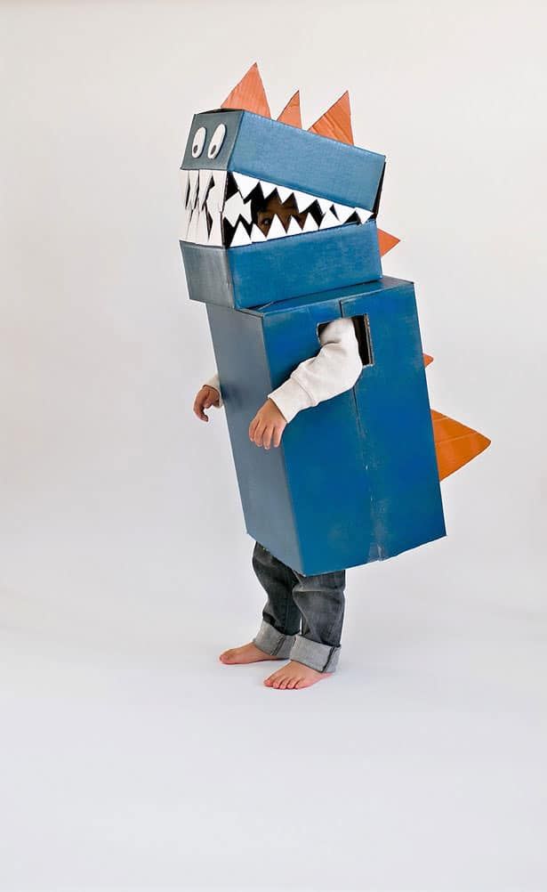 <p>Put all your delivery boxes to good use, and upcycle them into a dinosaur costume. It'll make kids feel like towering T-Rexes.</p><p><em><a href="https://www.hellowonderful.co/post/diy-cardboard-dinosaur-costume/" rel="nofollow noopener" target="_blank" data-ylk="slk:Get the tutorial at Hello, Wonderful »;elm:context_link;itc:0;sec:content-canvas" class="link ">Get the tutorial at Hello, Wonderful »</a></em></p>