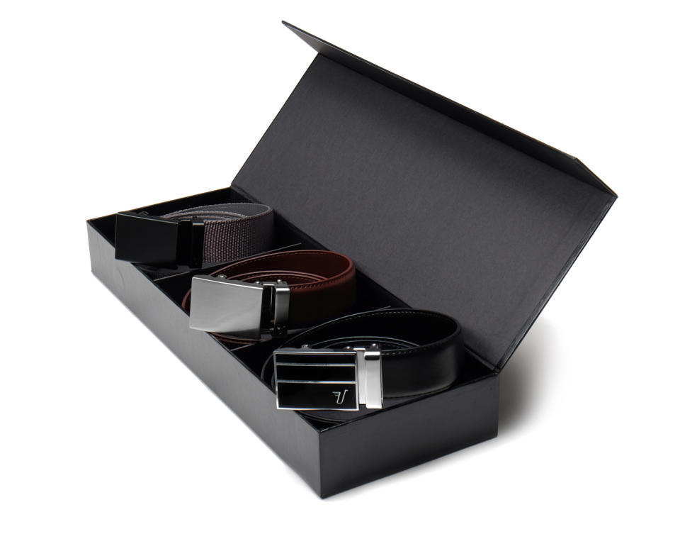 <p>Belts are one of those items a lot of men just don’t go out and buy for themselves and hence a perennial Father’s Day gift. Mission belts come in a variety of good-looking styles, with no holes. And the brand donates a <a rel="nofollow noopener" href="https://missionbelt.com/pages/the-mission" target="_blank" data-ylk="slk:portion of its sales;elm:context_link;itc:0;sec:content-canvas" class="link ">portion of its sales</a> to fighting hunger and providing micro-loans to developing nations. From <a rel="nofollow noopener" href="https://missionbelt.com/" target="_blank" data-ylk="slk:$35;elm:context_link;itc:0;sec:content-canvas" class="link ">$35</a> (Courtesy Mission Belts) </p>