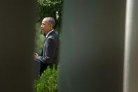 US President Barack Obama speaks in the Rose Garden of the White House on July 1, 2015 to announce a deal to restore diplomatic ties with Cuba