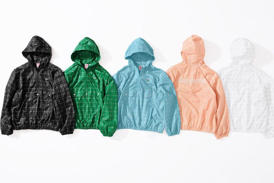 <p><strong>Nylon Anorak With 3M Reflective Pattern</strong></p><p><a rel="nofollow noopener" href="http://www.supremenewyork.com/shop" target="_blank" data-ylk="slk:SHOP SUPREME;elm:context_link;itc:0;sec:content-canvas" class="link ">SHOP SUPREME</a></p>