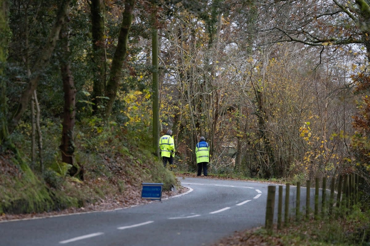 Police officers at the scene where the four teenagers were found (Mirrorpix)