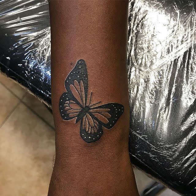 10) A Minimalist Monarch Tattoo