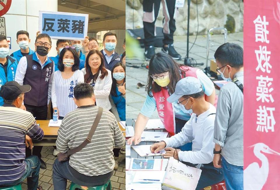 國民黨力推反萊豬及公投綁大選2公投案（左），「珍愛藻礁公投」由環團發起。（合成圖／資料照）