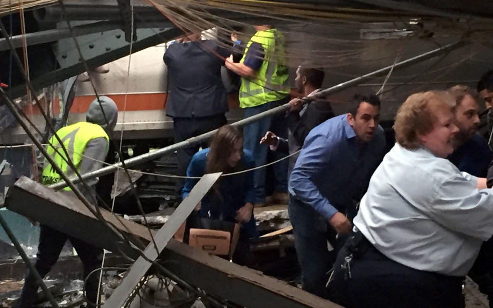 More than 100 injured in train station crash in Hoboken, New Jersey, on Sept. 29, 2016.