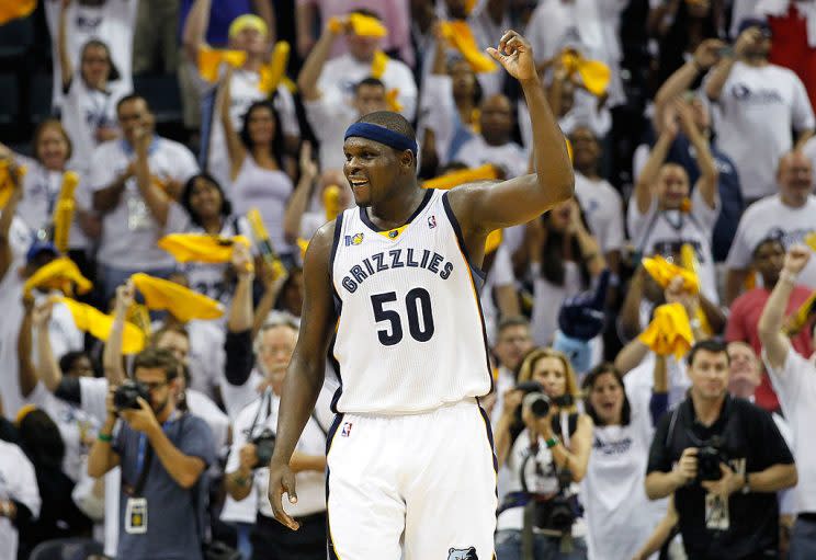 Zach Randolph will one day see his No. 50 raised to the rafters at FedExForum in Memphis. (Getty)