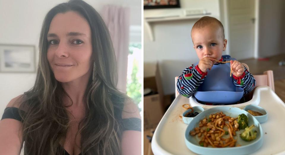 Annabel Fenwick Elliott is raising her son Jasper as a vegan. (Caters)
