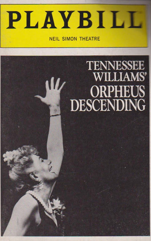 An original Broadway playbill for Orpheus Descending