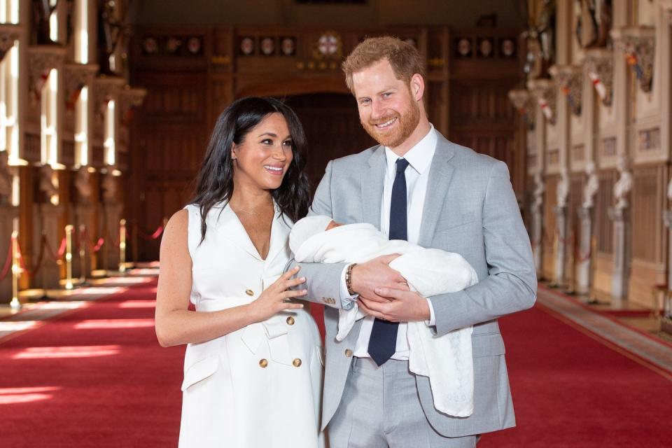 <p>The Sussexes got their first public family photo on May 8, 2019, just two days after his birth.</p>