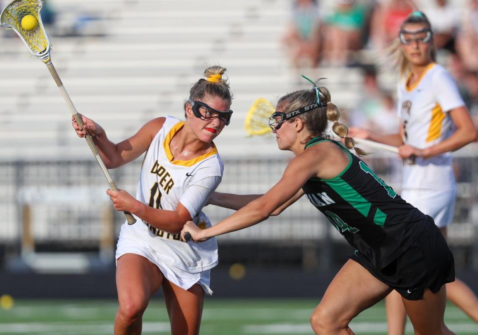 Upper Arlington's Kampbell Stone (left) and Dublin Coffman's Kate Tyack will become teammates at Ohio State.