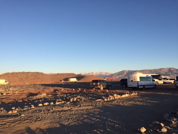 The Giant Magellan Telescope site just before sunset on Nov. 11, 2015.