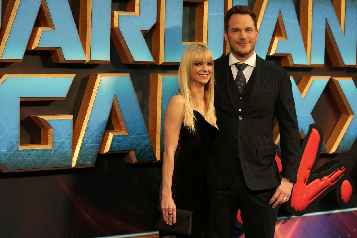 Happier times: Anna Faris and Chris Pratt hit the red carpet in April 2017. (Photo: Getty Images)