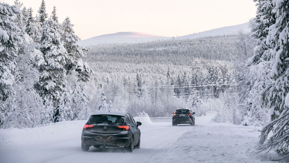 Frostquakes have been heard and felt in parts of Scandinavia, including Finland.  Traffic in the town of Äkäslompolo is shown during record-breaking low temperatures on January 4.  -Irene Stachon/Shutterstock