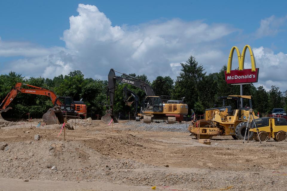 Construction is underway for a Starbucks at the River Ridge Marketplace in East Asheville.