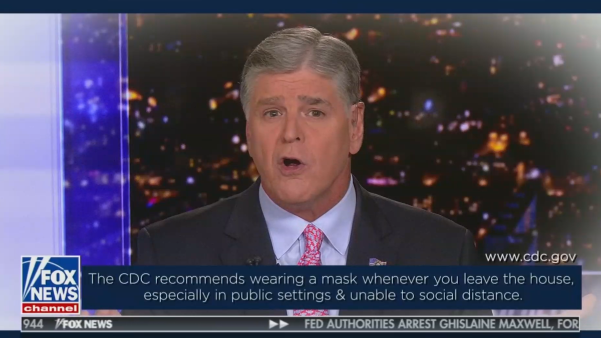 Sean Hannity Puts Out A Psa Encouraging People To Wear Masks 