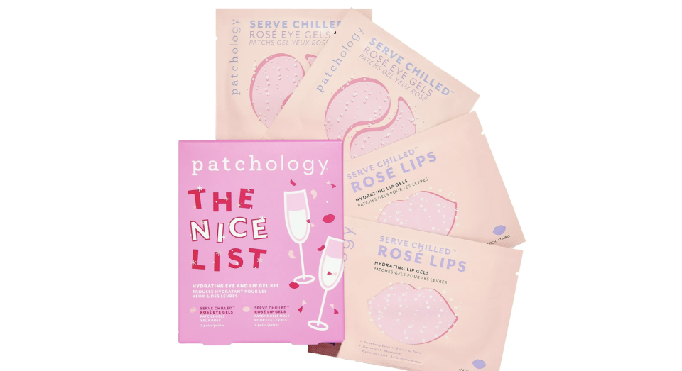 Set The Nice List compuesto por 4 mascarillas en gel para los ojos y labios de Patchology