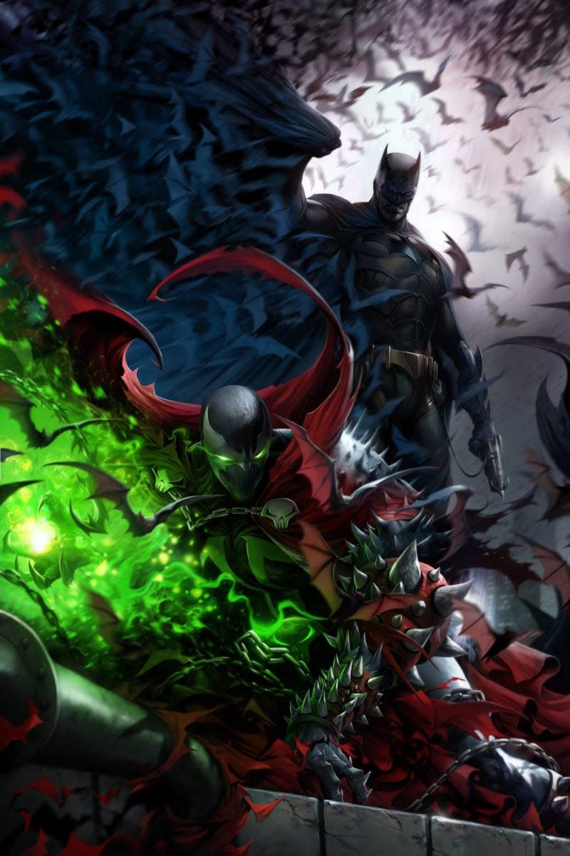 Francesco Mattina's variant cover for Batman/Spawn. 