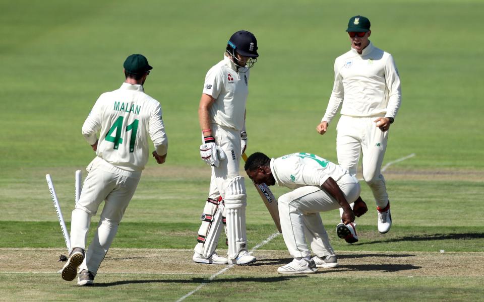 Kagiso Rabada will miss the final Test of the series after his overzealous celebration of Joe Root's dismissal  - Reuters