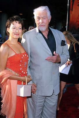 James Coburn shows off the gal on his arm at the Westwood, CA National Theatre premiere of Touchstone's Gone In 60 Seconds