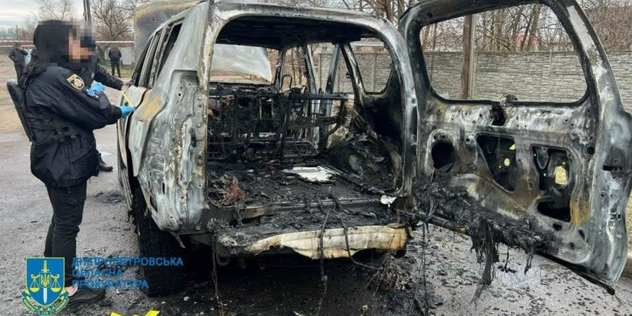 The shot car in which was the deputy mayor of Nikopol