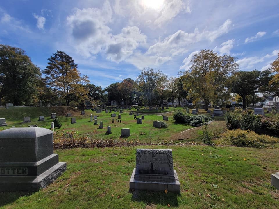 Mount Pleasant Cemetery is a historic cemetery at Crocker, Cohannet, and Barnum Streets in Taunton. It opened in 1836, based on a family burial ground dating to the early 18th century (those graves are still there). It's the fourth garden cemetery in the U.S., based on the early Victorian model of Mount Auburn Cemetery in Cambridge. Mount Pleasant was listed on the National Register of Historic Places in 2002.