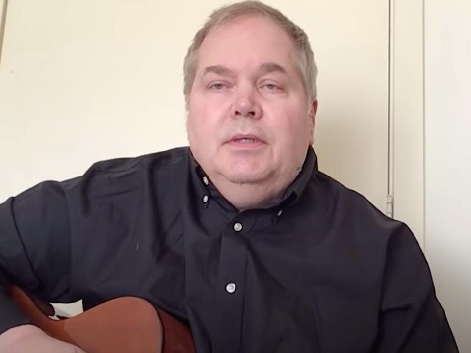 John Hinkley Jr, the man who tried to assassinate former President Ronald Reagan, sings a song on his YouTube channel. He will play a sold-out show in Brooklyn (screengrab)