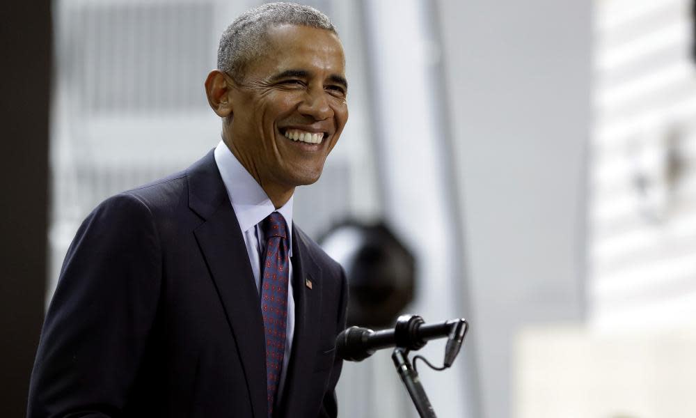 Former President Barack Obama speaks during the Goalkeepers conference hosted by the Bill and Melinda Gates Foundation in New York on 20 September.