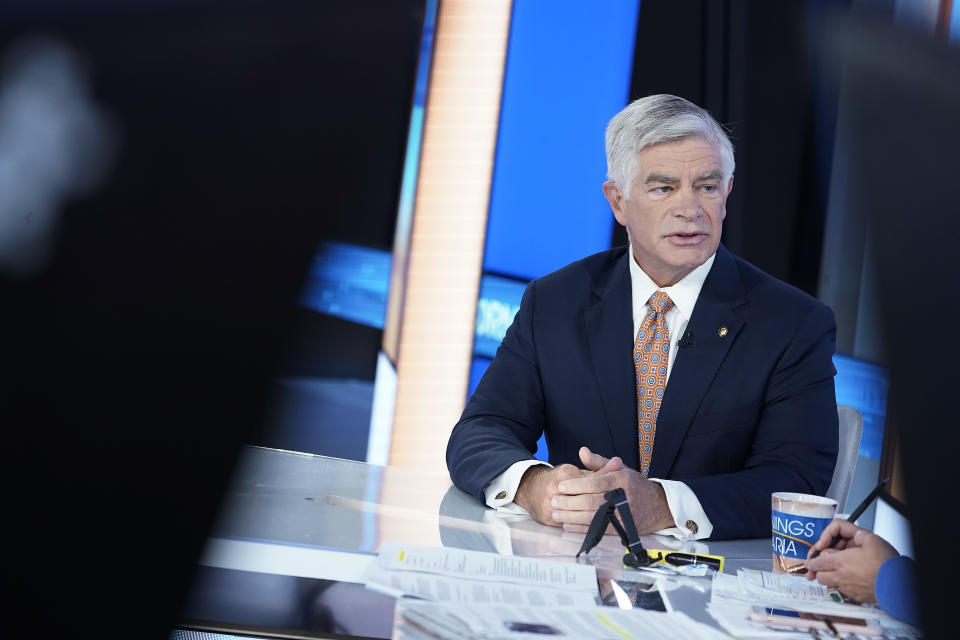 NEW YORK, NEW YORK - 27. SEPTEMBER: Philadelphia Federal Reserve-præsident Patrick Harker besøger