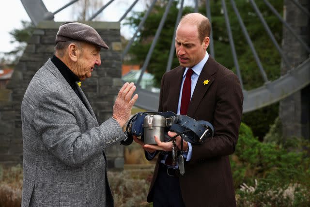 <p>Molly Darlington-WPA Pool/Getty</p> Prince William visits the Gresford Colliery Disaster Memorial on March 1, 2024