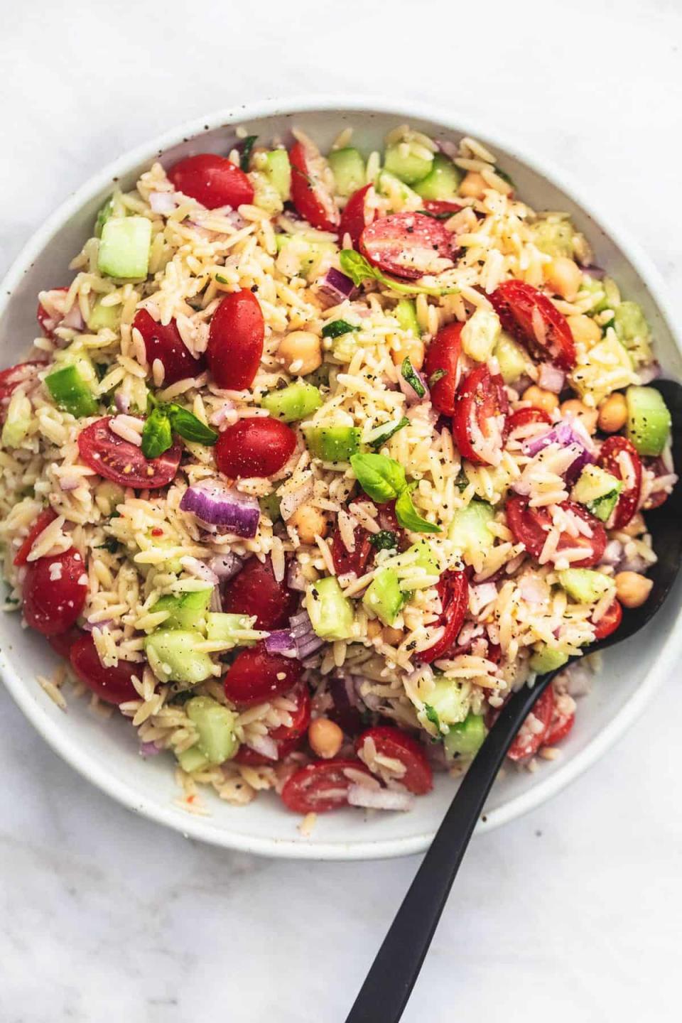 Best Italian Orzo Salad From Creme De La Crumb