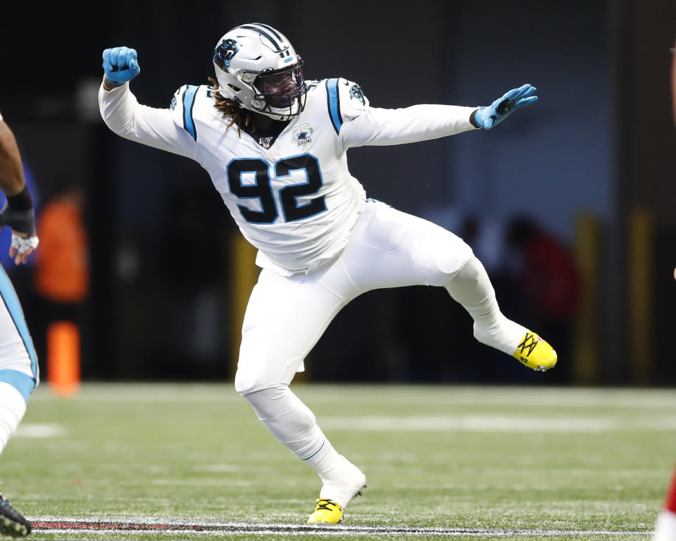 Vernon Butler was ejected from Sunday's game. (Photo by Todd Kirkland/Getty Images)