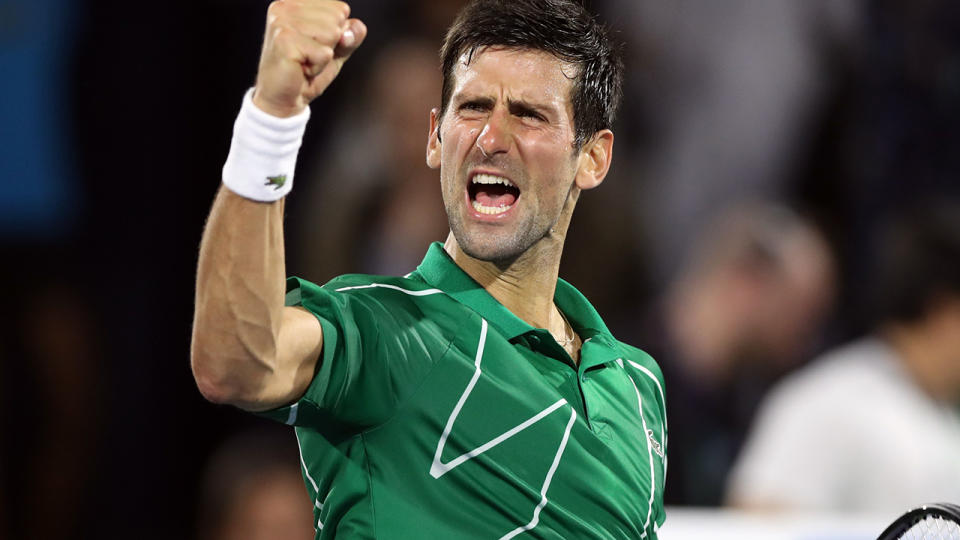 Novak Djokovic, pictured here in action at the Dubai Duty Free Tennis Championships in February.