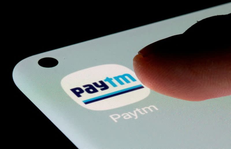 FILE PHOTO: Paytm app is seen on a smartphone in this illustration