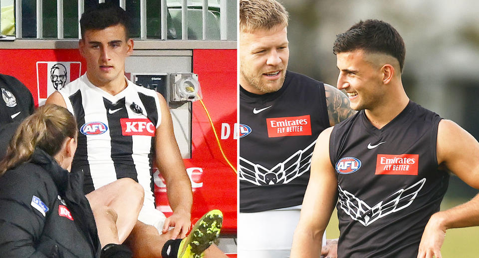 Seen here, injured Collingwood star Nick Daicos.