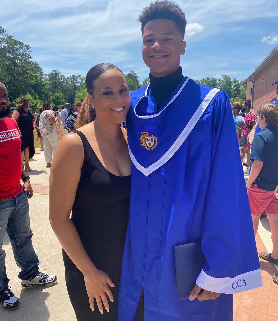 <p>Congrats, grad! The <a href="https://people.com/sports/shaquille-oneals-ex-wife-shaunie-jokes-she-pushes-him-to-get-a-girlfriend-so-he-stops-bugging-her/" rel="nofollow noopener" target="_blank" data-ylk="slk:executive producer;elm:context_link;itc:0;sec:content-canvas" class="link ">executive producer</a> of <em>Basketball Wives</em> celebrated the high school graduation of her son Shaqir, whom she shares with ex-husband <a href="https://people.com/tag/shaquille-oneal" rel="nofollow noopener" target="_blank" data-ylk="slk:Shaquille O'Neal;elm:context_link;itc:0;sec:content-canvas" class="link ">Shaquille O'Neal</a>.</p> <p>"Congratulations again to my baby boy @shaqironeall !” the proud mom captioned a smiling shot with her son in his graduation robes on May 23.</p> <p>“High school completed, up next Texas Southern University!!!" Shaunie added of Shaqir's post-graduation plans. "4 Down, 1 To Go... Forever My Babies ❤️❤️❤️❤️❤️"</p>