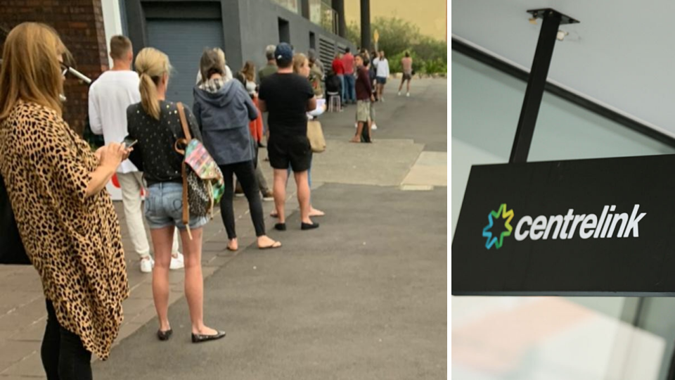 Hours-long queues at Centrelink. Source: ASXLong/Short, Getty