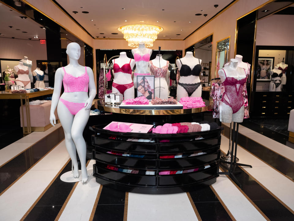 Victoria’s Secret’s updated stores include lighter walls, more floor space and mannequins of various shapes and sizes, all in an effort to draw attention to the product, rather than the Angels. - Credit: Andrew Morales / WWD