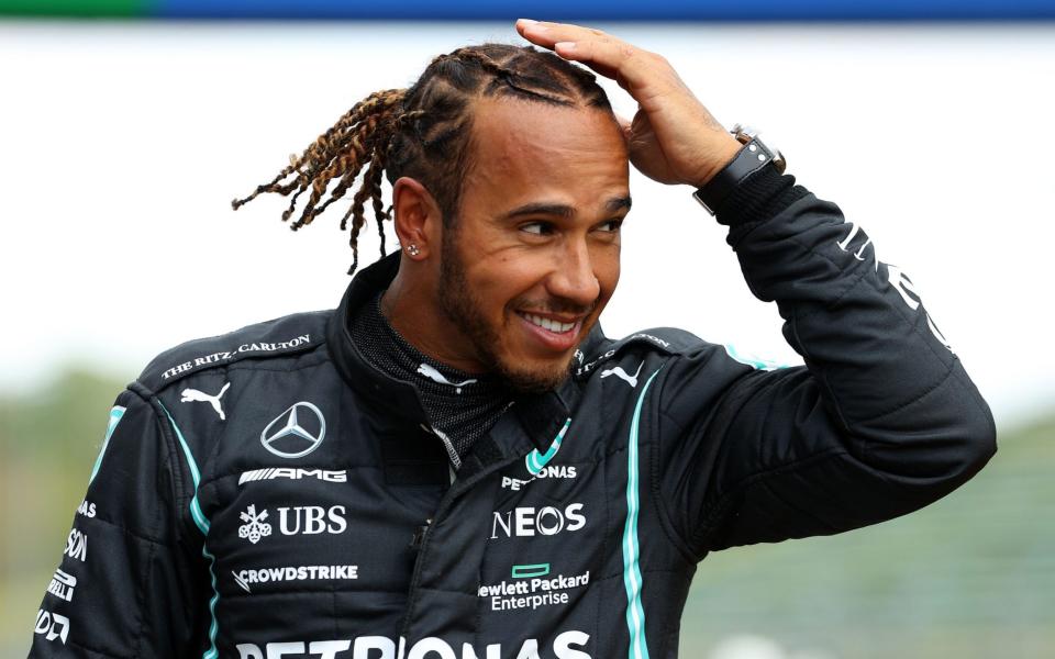  British Formula One driver Lewis Hamilton of Mercedes-AMG Petronas after winning the qualifying for the Formula One Grand Prix Emilia Romagna at Imola race track, Italy, 17 April 2021. - Shutterstock /Bryn Lennon/POOL/EPA-EFE/Shutterstock 