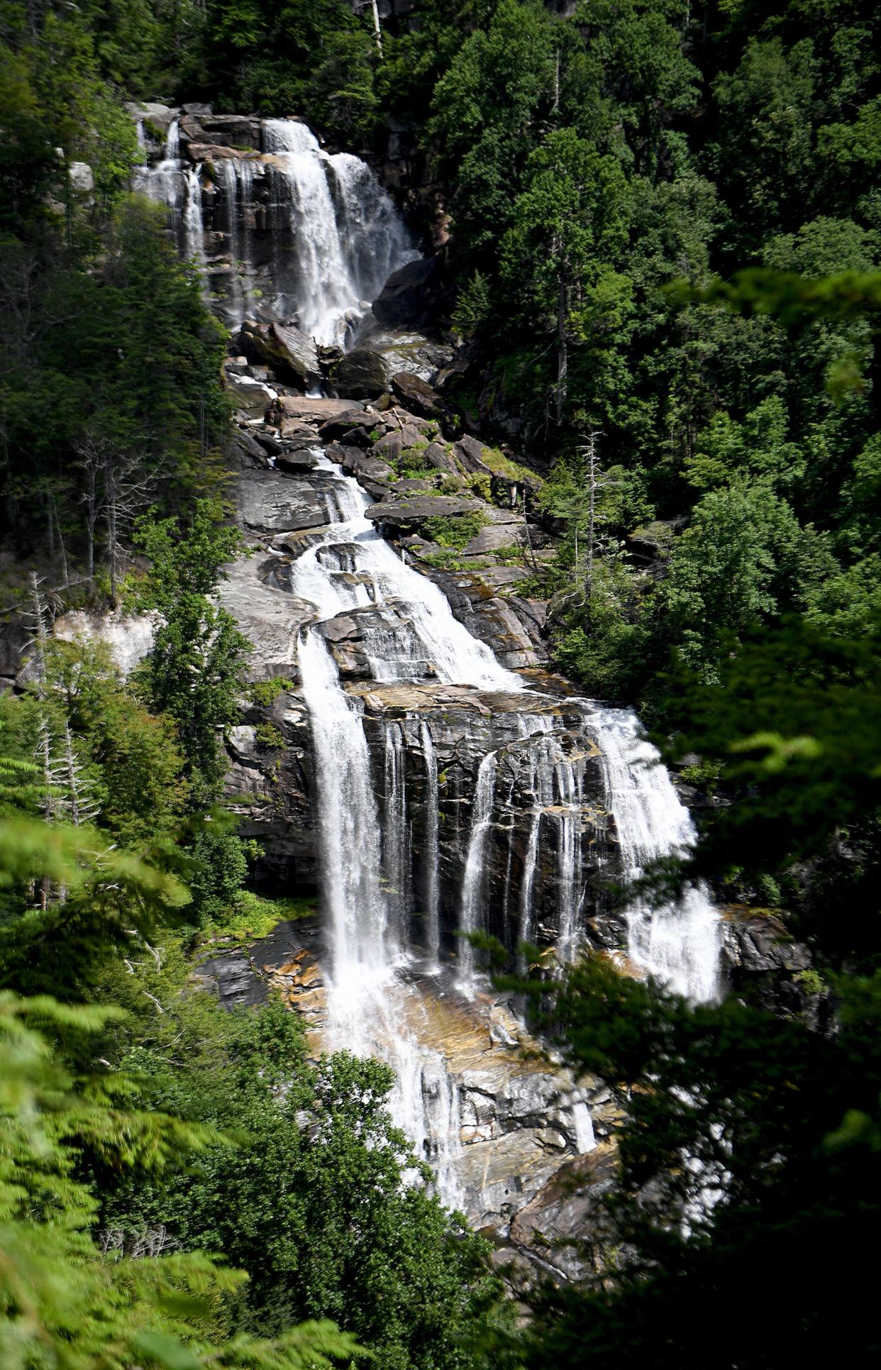 Whitewater Falls in the Nantahala National Forest as seen from the observation deck