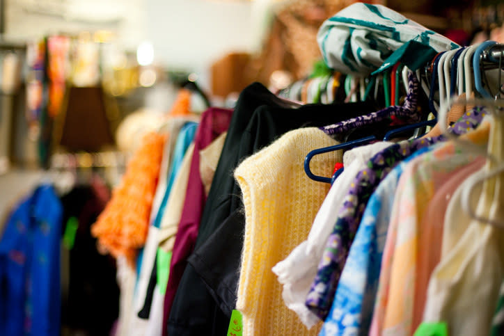 A clothing rack