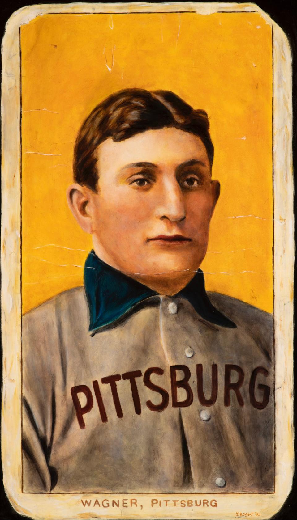 Stark County attorney Todd Bergert is among the artists whose work will be showcased in the Stark County Artists Exhibition at Massillon Museum. Other examples of his work include this oil painting depicting the famous 1910 Honus Wagner tobacco baseball card.