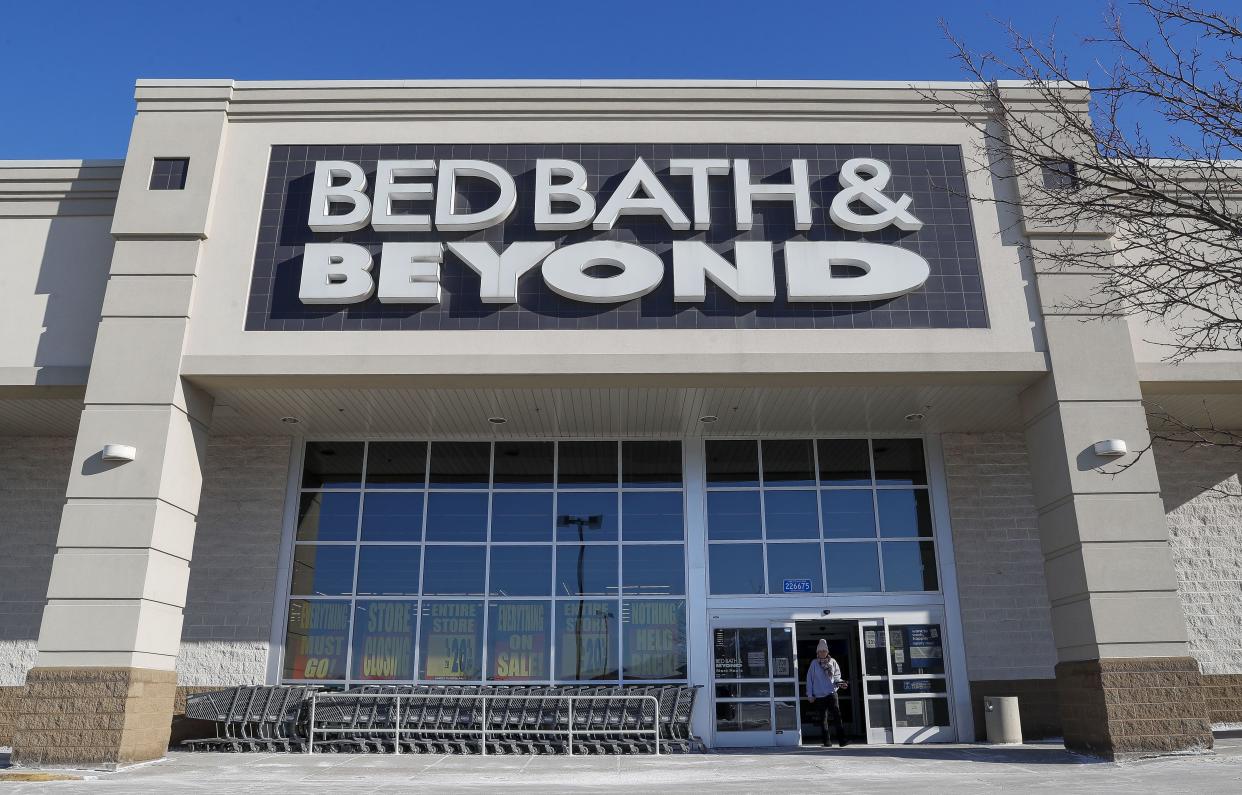 A customer exits Bed Bath & Beyond on Tuesday at 3575 Rib Mountain Drive in Rib Mountain. The company announced Monday the store is one of 87 additional locations that will be closing, but no closure date has been specified.