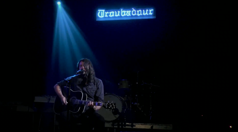 Dave Grohl performs at the Troubadour during the Save Our Stages festival.
