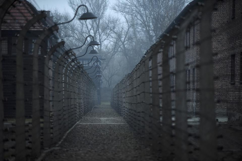 General view of former German Nazi concentration and extermination camp Auschwitz in Oswiecim