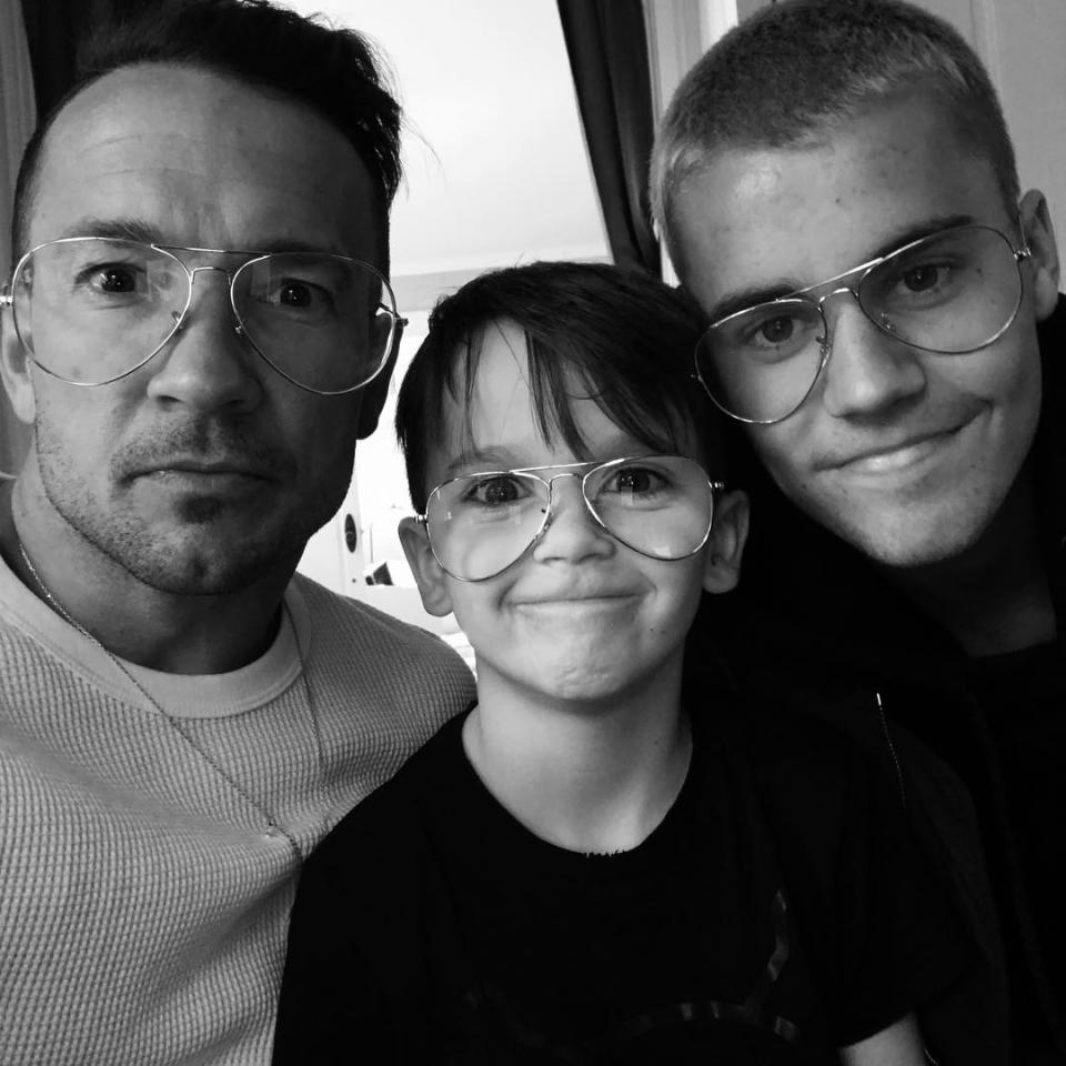 Carl shared this snap of Justin Bieber and his son in 2017. Photo: Instagram/carllentz.