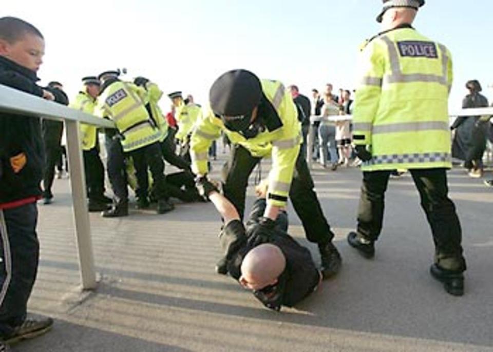 Disturbances at the protest resulted in some fans being arrested.<br></br> Â© PA: 