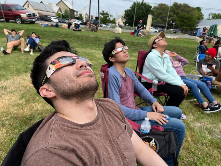 Eclipse viewers in Dripping Springs, Texas, on April 8, 2024. (KXAN Photo/Todd Bailey)